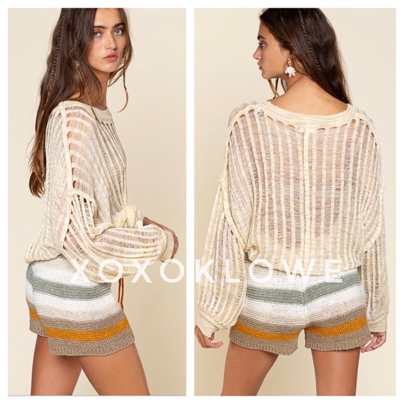 POL Olive Multi Striped Knit Shorts - Picture 5 of 16